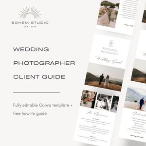 Fully Editable Canva Template for Wedding Photographers Client Welcome Price Guide