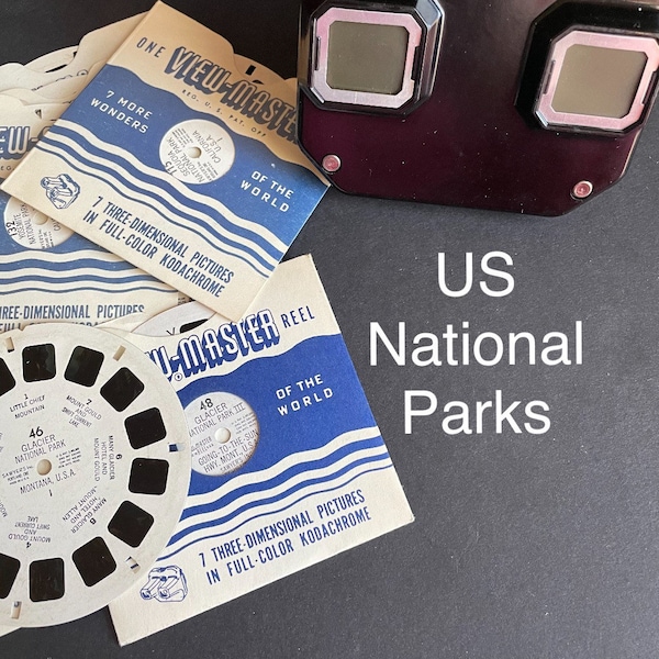 View Master reels / viewmaster National Parks Monuments / vintage Grand Canyon Angel Trail Valley Mammoth Cave McKinley Shenandoah