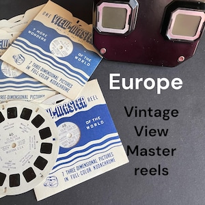 Vintage View Master reels / viewfinder single reels / Europe Switzerland Scotland Italy Vatican Venice Rome England Holland