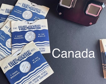 View Master Vintage Photo Reels mit Motiven in Kanada British Canada British Columbia Canada Canada Toronto Banff Butchart Waterton handgemalt