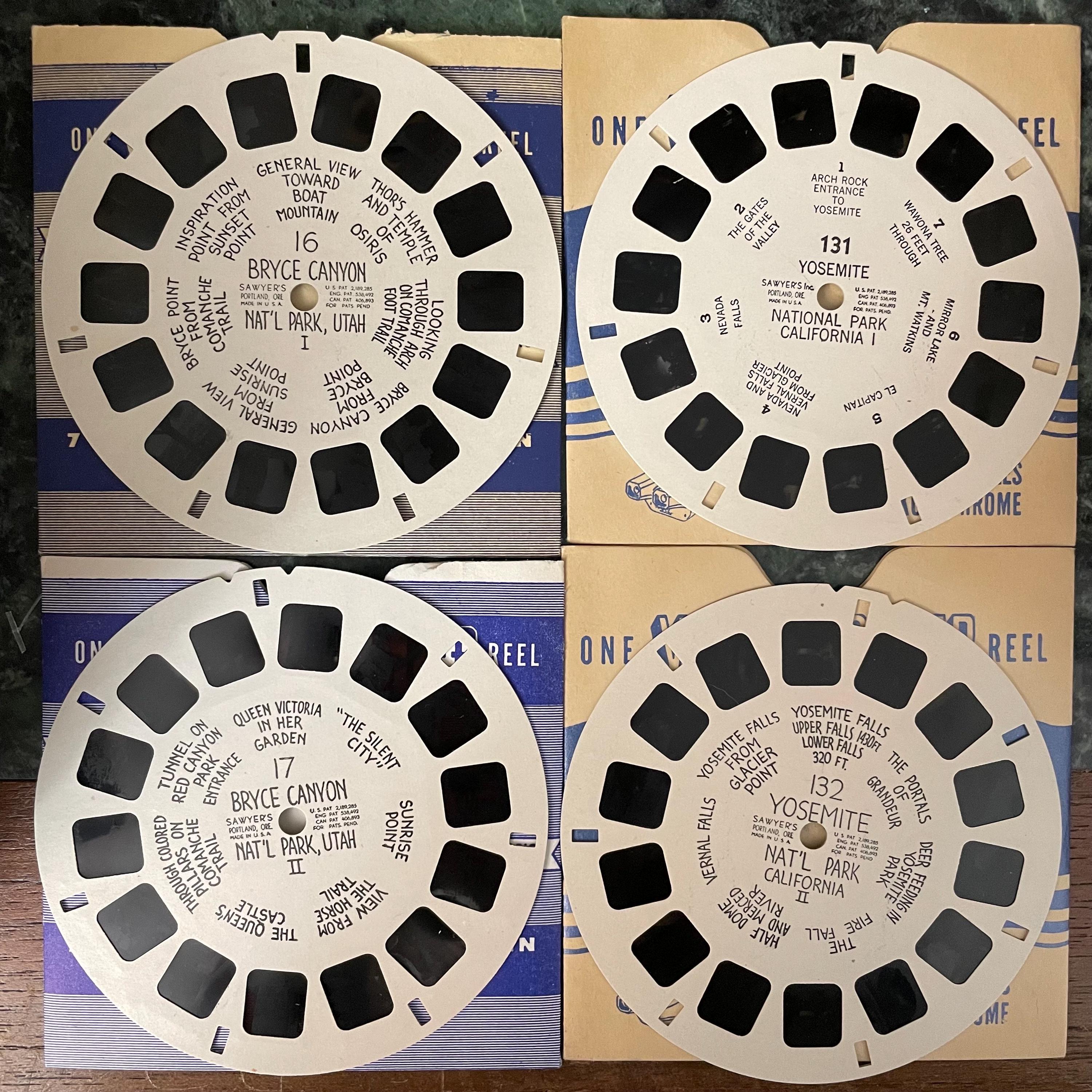 Vintage View Master Reels / US National Parks / Hand