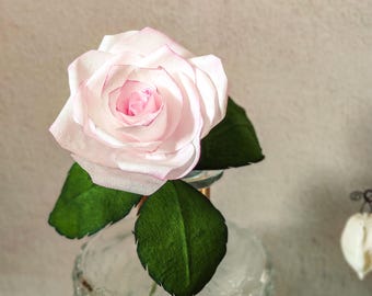 Hand-painted, long-lasting paper rose for romantic floral decoration and handmade gift, sold individually