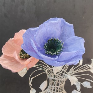 Fiori di carta Papavero Islandese in carta crespa sul gambo con scelta di colori per una decorazione elegante
