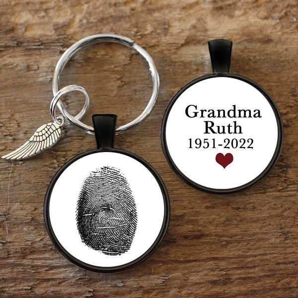 Fingerprint memorial keychain,  Fingerprint memorial, Fingerprint Jewelry, keepsake, remebrance