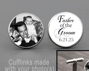 Father of the Groom Wedding Cufflinks, Bridal Gift for Dad