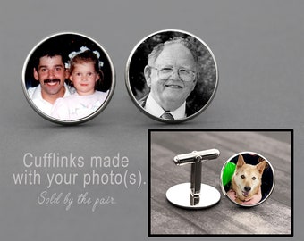 Groom Gift From Bride Picture Cufflinks, Custom Photo Cufflinks, Personalized Photo Groom Gift Cufflinks