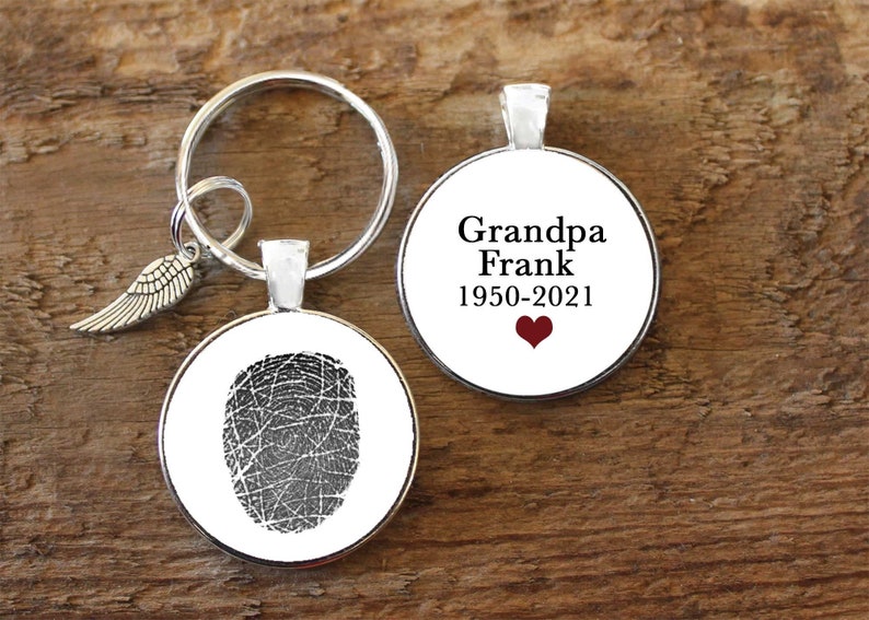 Fingerprint memorial keychain Fingerprint memorial Etsy