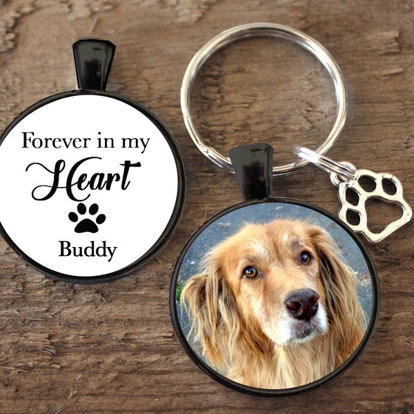 Forever in my Heart, Memorial, Pet Key Chain, Pet Keychain, Double Sided Charm, Remembrance, Pet Remembrance, Pet Charm