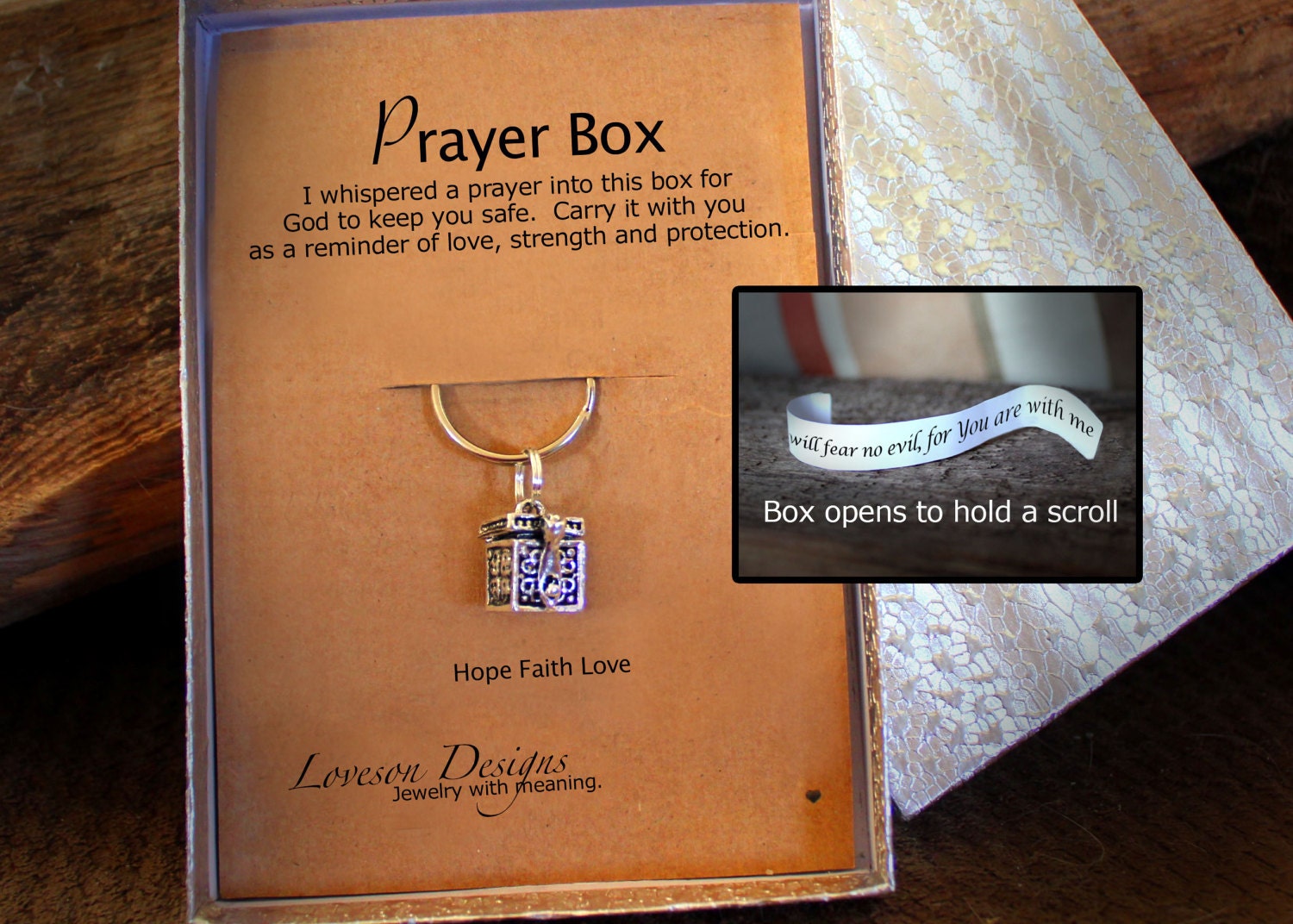Prayer Box Necklace Prayer Box Key Chain Antiqued Pewter Etsy