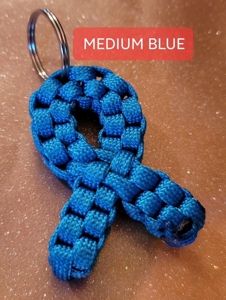 Awareness Ribbon Paracord Keychain Breast Cervical Cancer Etsy
