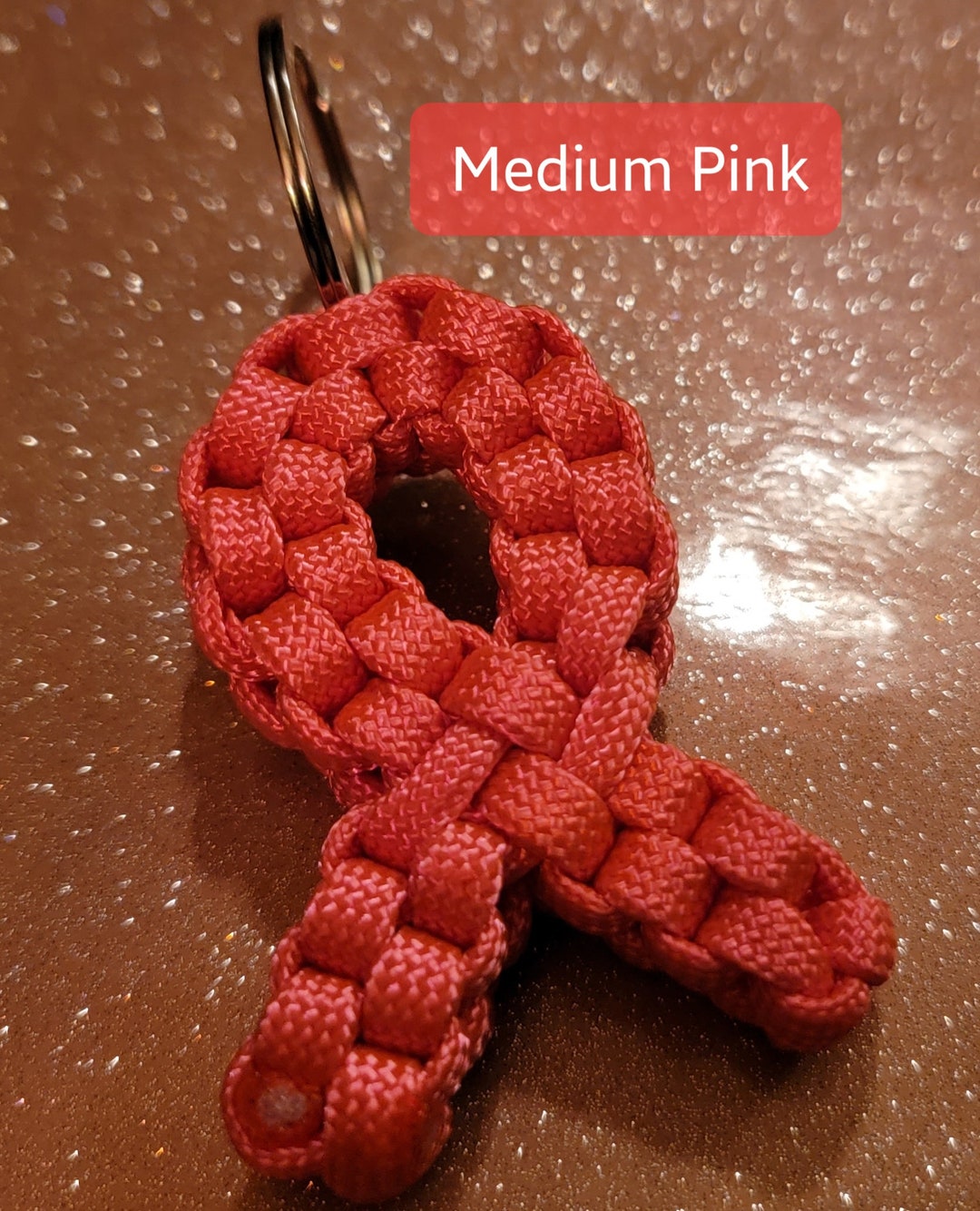 Awareness Ribbon Paracord Keychain Breast Cervical Cancer Etsy