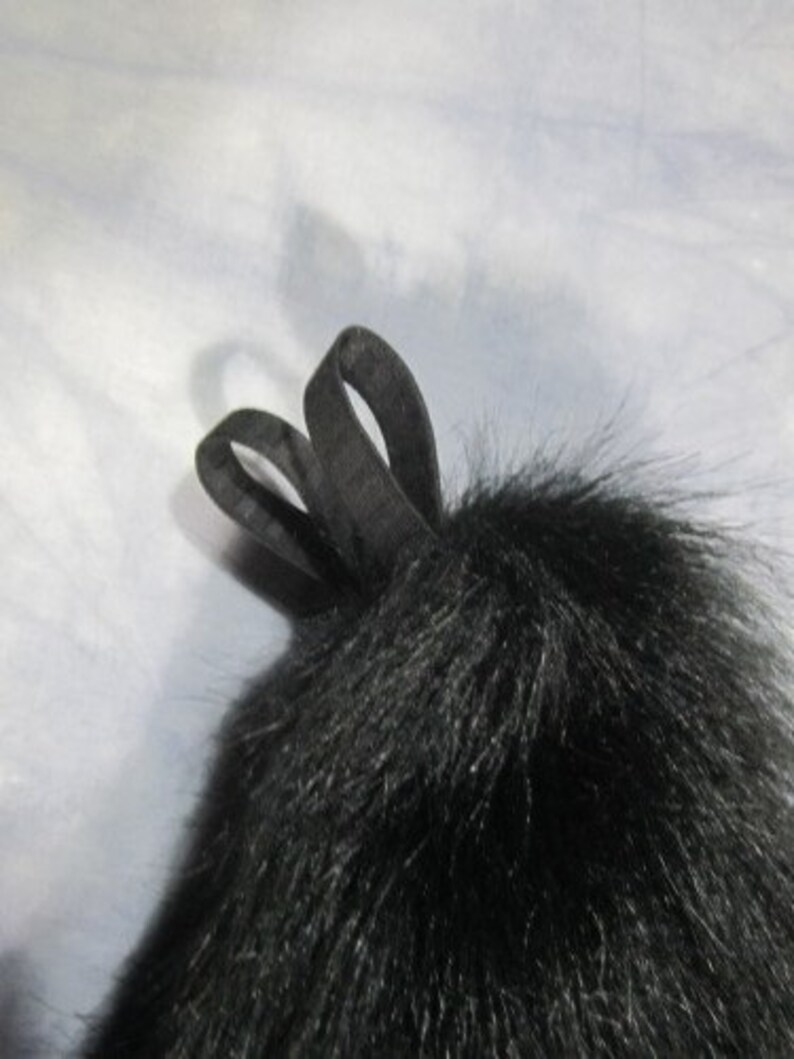 Curvy Black Fox Tail With White Tip READY TO SHIP Etsy
