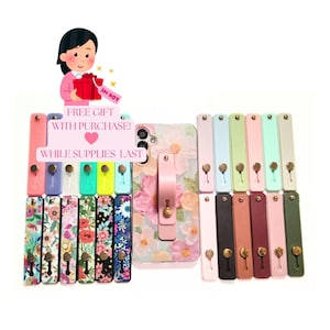 Phone Grips Holder, Finger Strap, Kindle Strap Holder, Phone Ring Universal Sliding Kickstand, Kawaii Phone Accessories Gifts,Various Colors