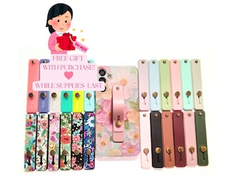 Phone Grips Holder, Finger Strap, Kindle Strap Holder, Phone Ring Universal Sliding Kickstand, Kawaii Phone Accessories Gifts,Various Colors