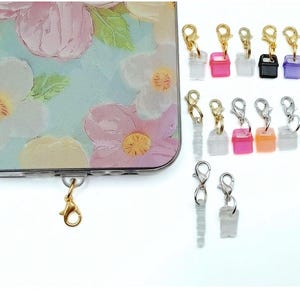 Phone Charm Dust Plug, DIY Phone Charm Add On, Clear 3.5mm/USBC/iPhone/Switch Charm, Headphone Jack Charm, Kindle Dust Plug Charm