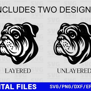 Bulldog Head SVG, Silhouette Cut Files, Cricut Files, Clipart, Printable