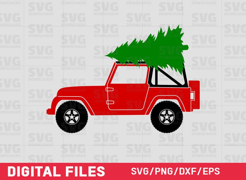 Download Jeep with Christmas Tree SVG Christmas Truck SVG Christmas ...