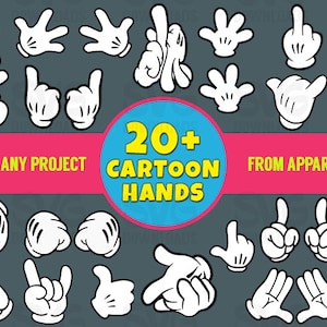 Cartoon Hands Vector Graphics in SVG, PNG and DXF Formats