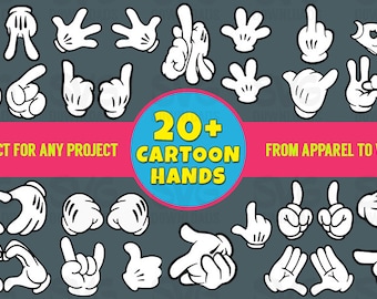 Cartoon Hands Vector Graphics in SVG, PNG and DXF Formats