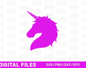 Unicorn SVG, Unicorn Head Svg, Silhouette SVG Files, Cut Files, Cricut Files, Unicorn Clipart, Printable