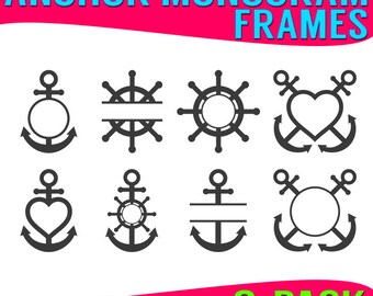 Anchor Monogram Frames in SVG, PNG and EPS format