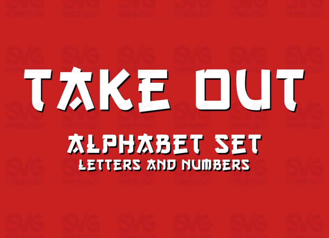 Take Out Lettering Take Out | Oriental Inspired Font - Etsy