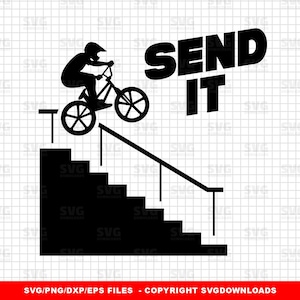 Envoyez-le SVG, SVG Bmx, BMX Png Clipart, chemises Bmx, Silhouette, fichiers Cricut, fichiers numériques