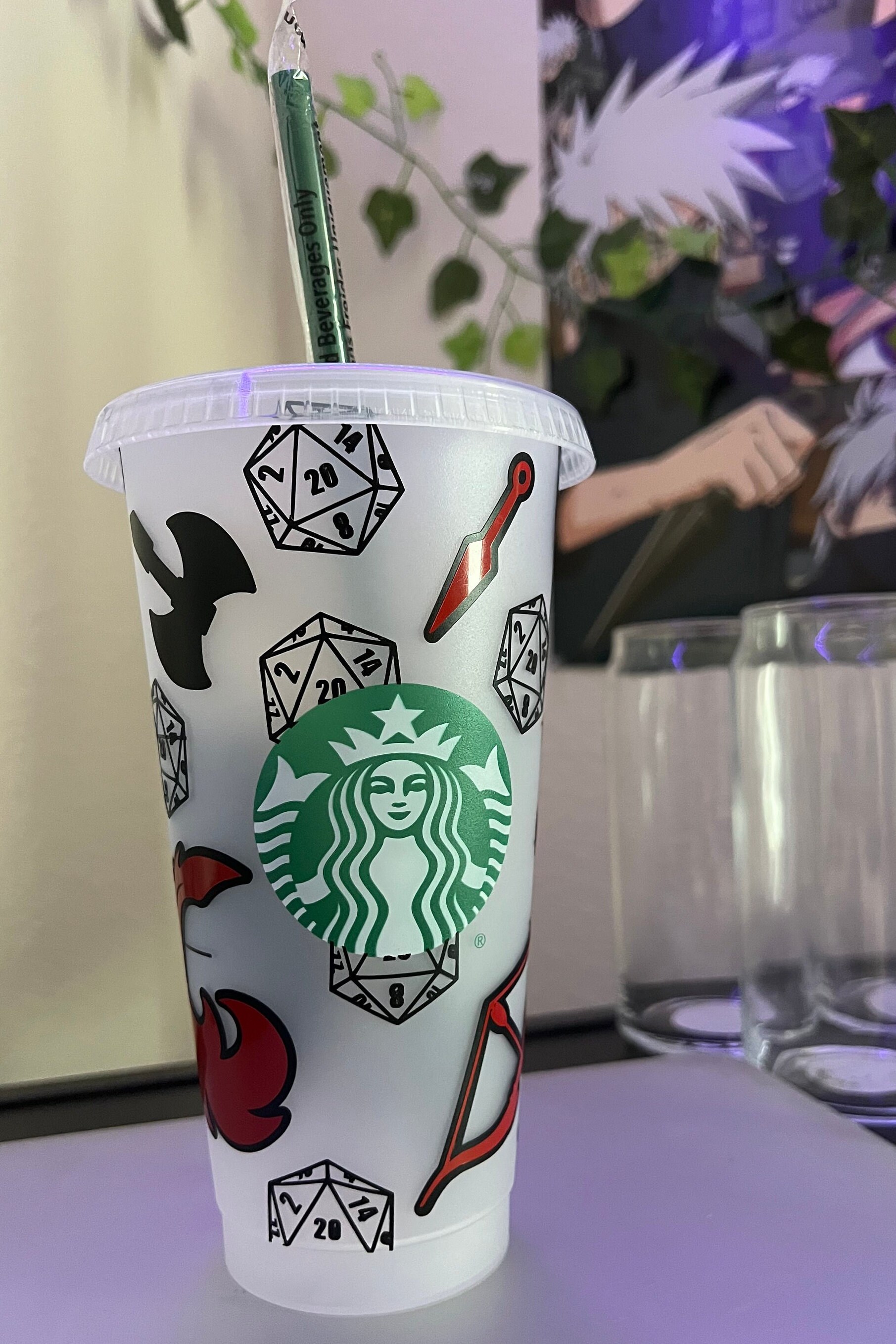 Custom Starbucks inspired reusable cold cup tumbler with straw - holog –  Those Crafty Cats