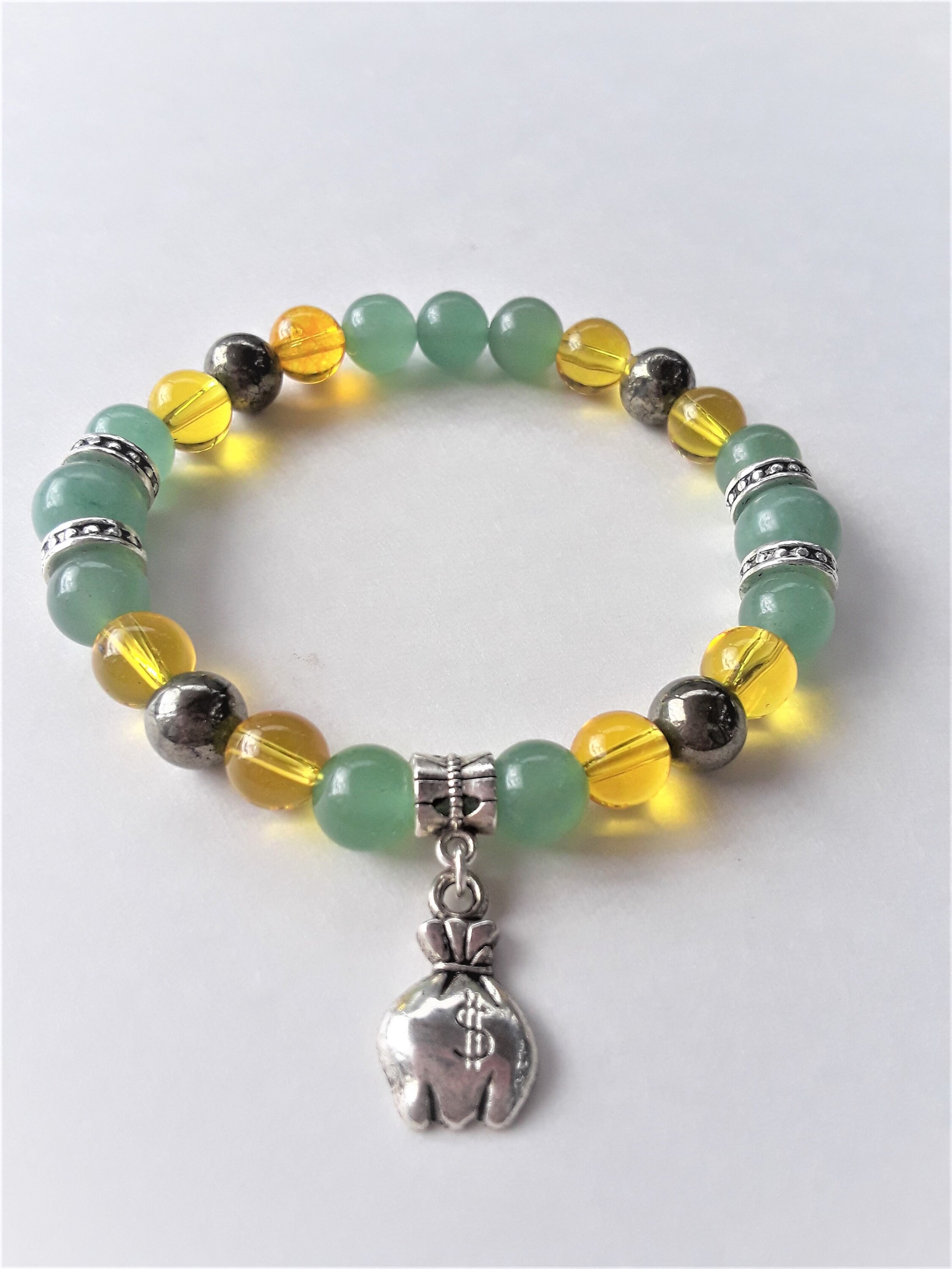 Money Attracting Charm Bracelet Crystal Jewelry Intention Etsy