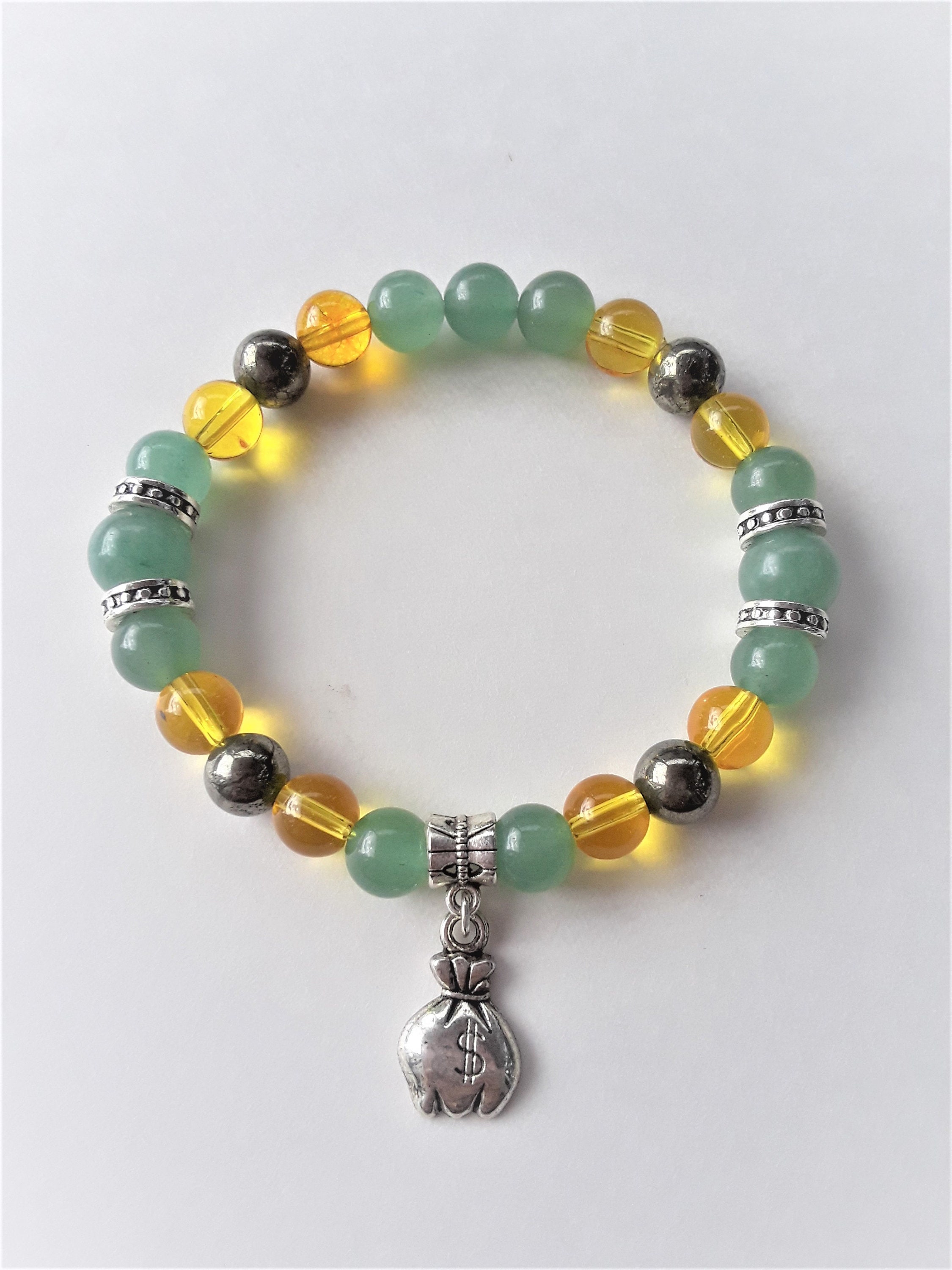 Money Attracting Charm Bracelet Crystal Jewelry Intention Etsy