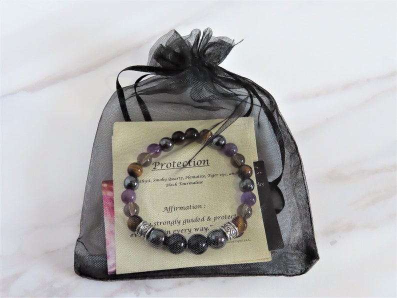 Protection Bracelet Crystal Healing Jewelry Crystals For Etsy
