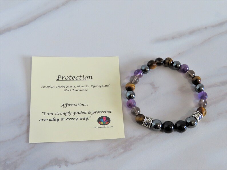 Protection Bracelet Crystal Healing Jewelry Crystals For Etsy