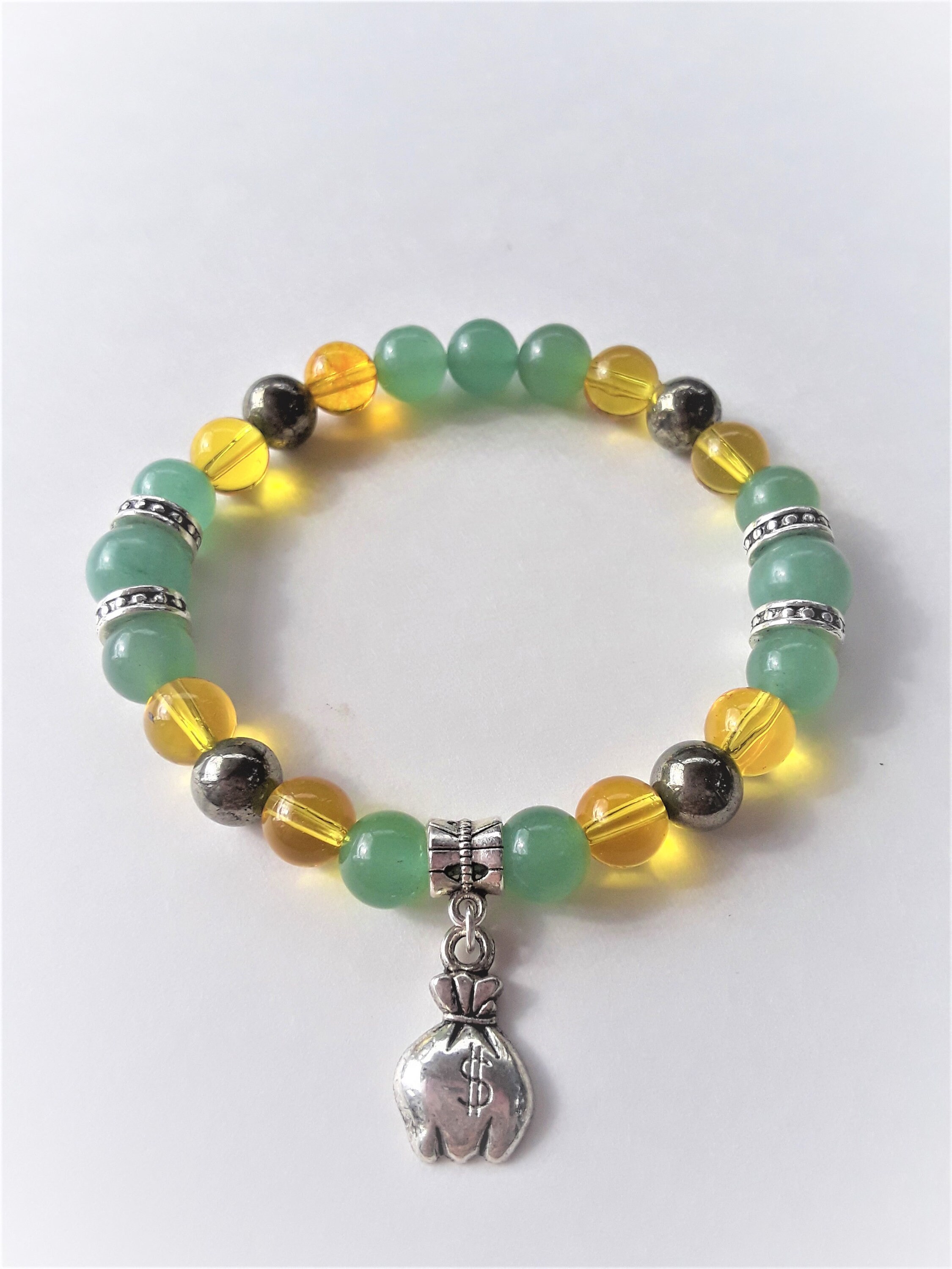 Money Attracting Charm Bracelet Crystal Jewelry Intention Etsy