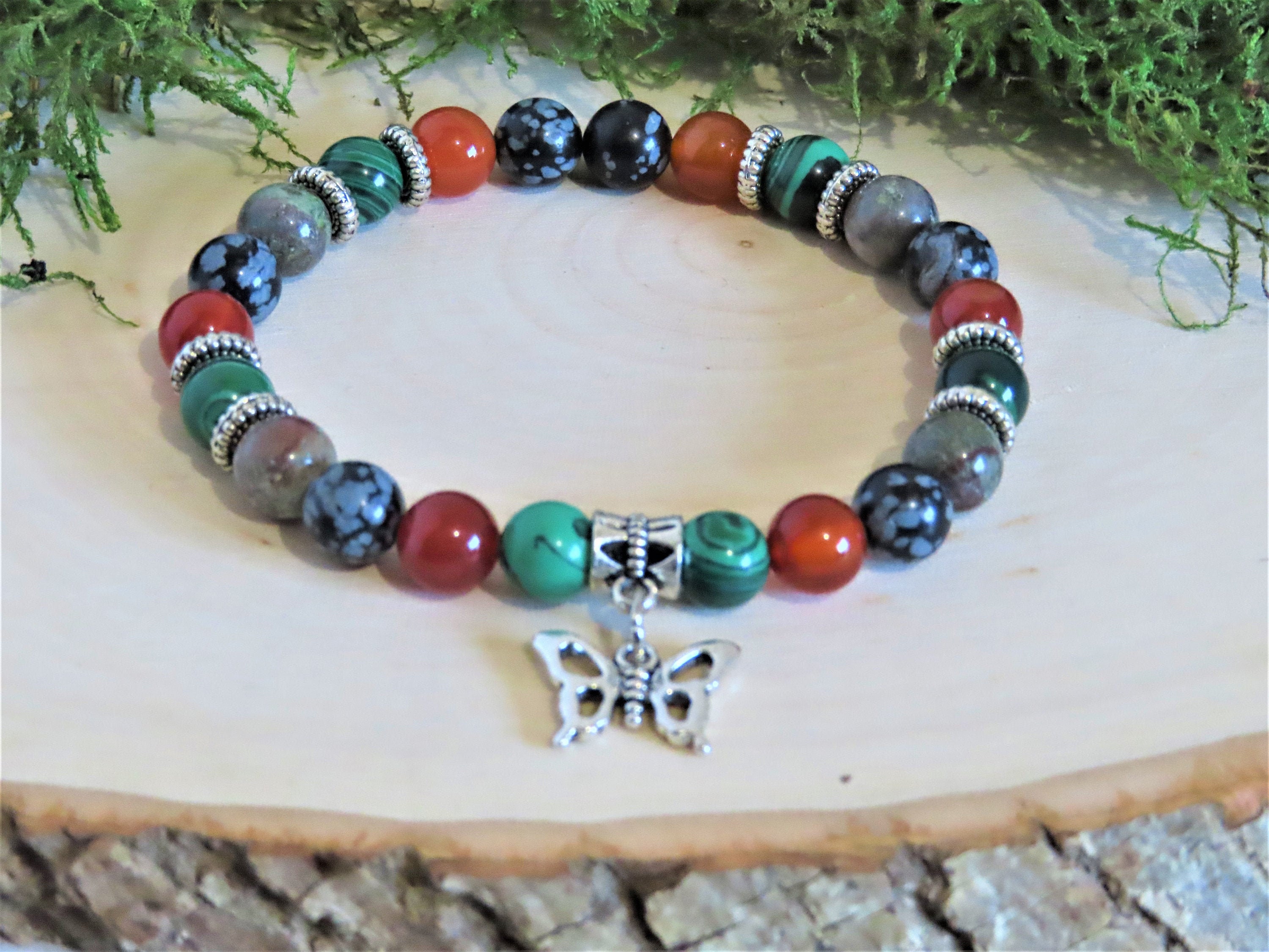 VERTIGO RELIEF 8mm Crystal Healing Gemstone Intention Bracelet Stretch