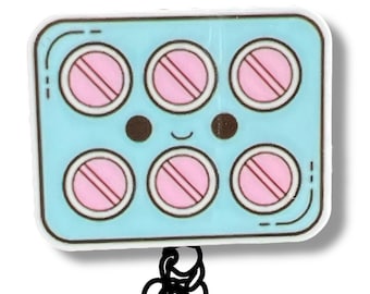 Pill Pack Badge Reel: Glitter Nurse Retractable ID Holder