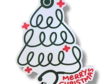 Christmas Stethoscope Badge, Personalized Nurse Gift, Custom ID Tag, Doctor Charm, Medical Accessories