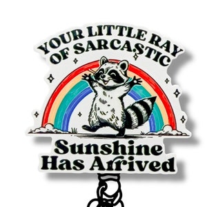 Sarcastic Raccoon Badge Reel: Funny Nurse ID Holder