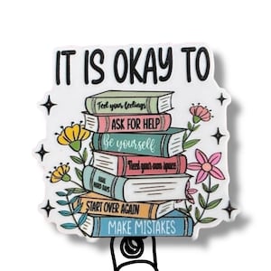 Mental Health Badge Reel: Book Graphic, Nurse Therapist ID Holder