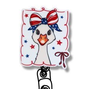 Silly Goose Badge Reel: Funny Nurse Retractable ID Holder