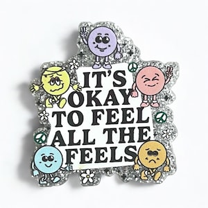 Mental Health Badge Reel: Glitter Design, Therapist Gift