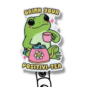 Frog Badge Reel, Cute Nurse Gift, Retractable ID Holder, Funny Frog Accessory, Teacher Lanyard, Animal Clip