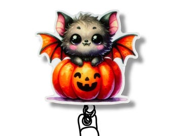 Bat Badge Reel: Halloween Nurse/Teacher ID Holder