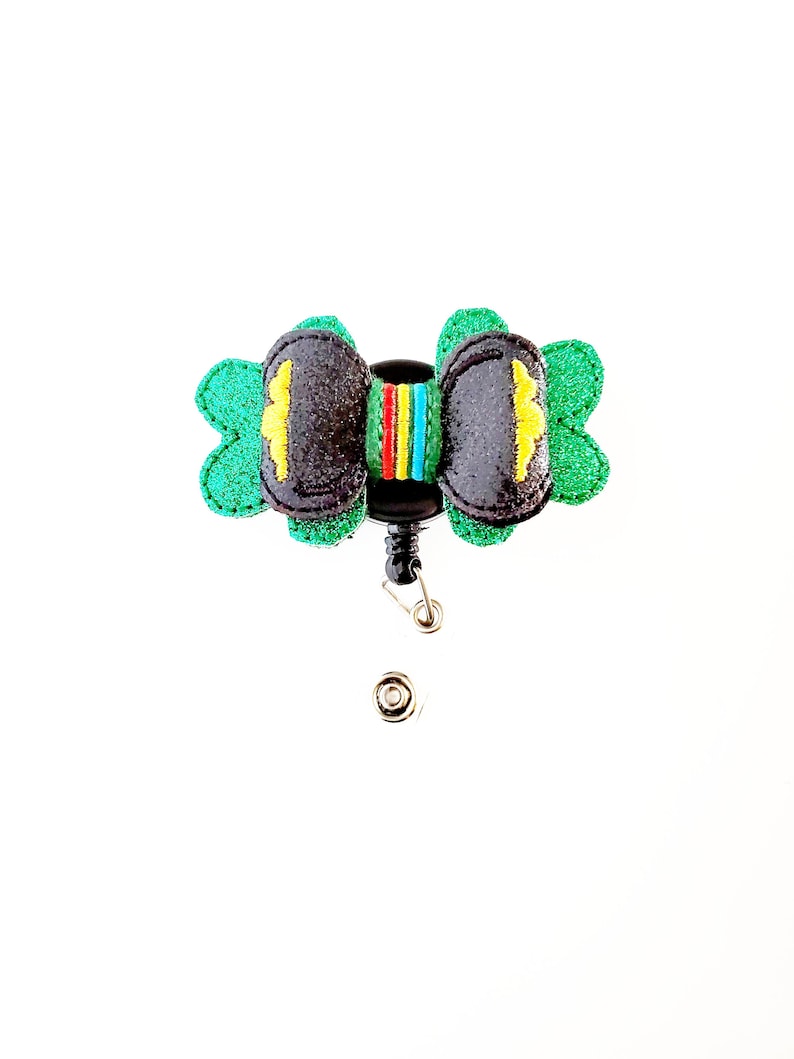 Holiday Badge Leprechaun Bow Nurses Badge Reel Badge Pull Bow Badge Reel Saint Patrick/'s Day Bow Badge Reel