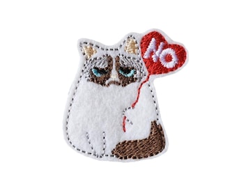 Grumpy Cat Badge Reel Funny Internet Meme Cranky Kitty Retractable ID Holder Cat Lover Nurse Teacher Vet Tech Sarcastic Coworker Gift