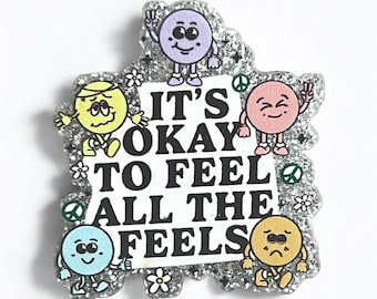 Mental Health Badge Reel: Glitter Design, Therapist Gift