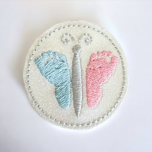 Infant Loss Awareness Badge Reel: Butterfly Footprints, NICU Nurse Badge