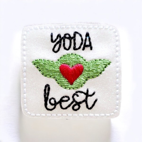 Yoda Best Badge Reel - Glitter Badge Reel - Valentines Day Badge - Yoda Baby Alien - Geeky Stuff -Medical  - Doctor  - Best Friend Gift