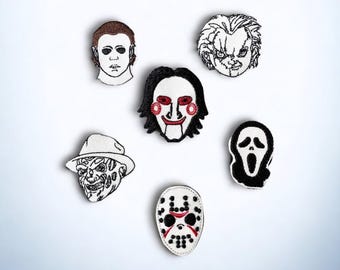 Glitter Halloween Villains Badge Reel: Horror Movie Icons