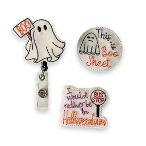 Halloween Ghost Badge Reel - This is Boo Sheet Badge - Halloweentown - Nurse Badge Reel - Fall Badge Reel - Glitter - Teacher Badge Holder