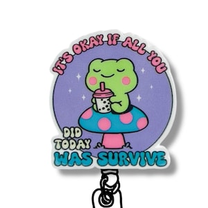Frog Badge Reel, Cute Nurse ID Holder, Funny Coworker Gift, Retractable Badge, Unique Frog Lover Accessory